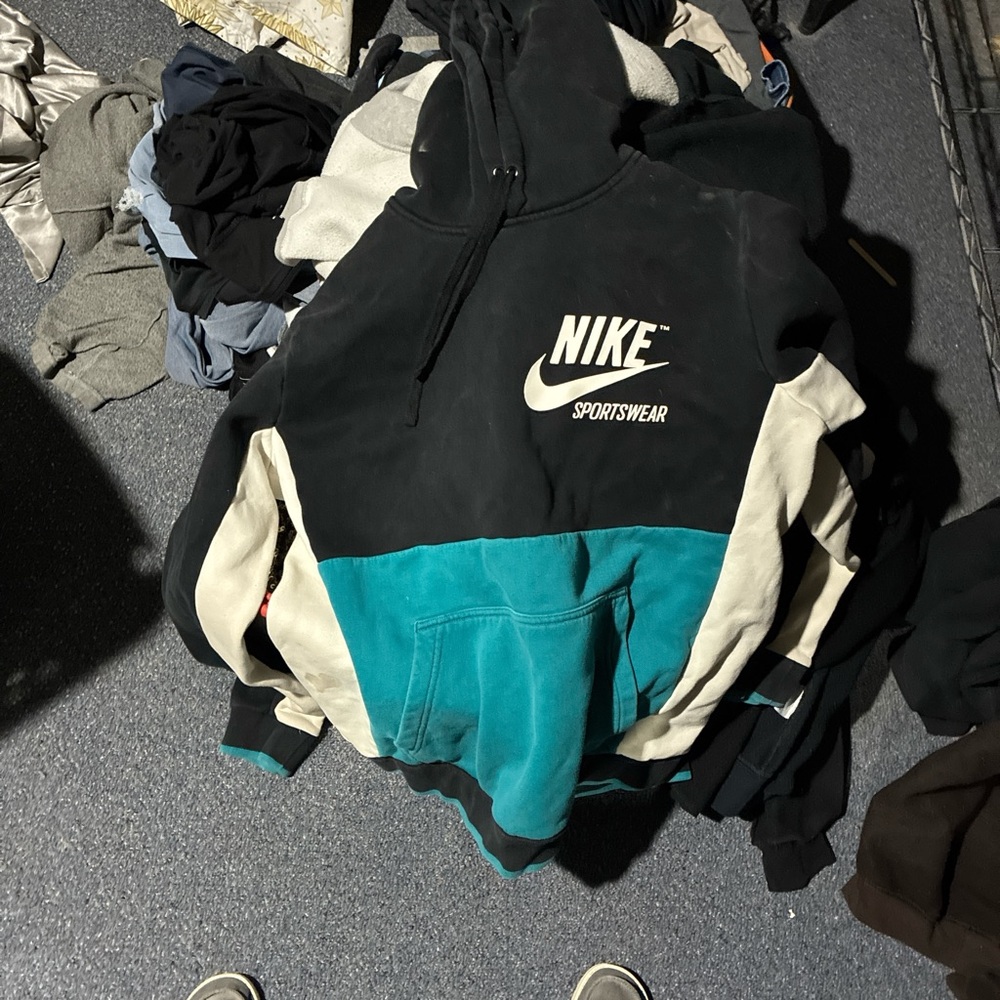 Nike Black and Teal Sportswear Hoodie